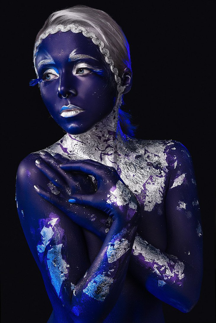 10 silver body painting art photography by afemera