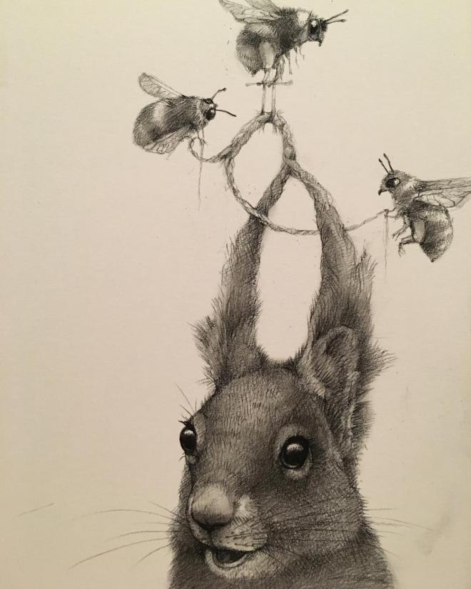 rabbit funny drawing