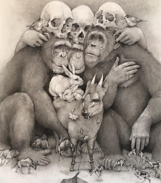 monkey funny drawing