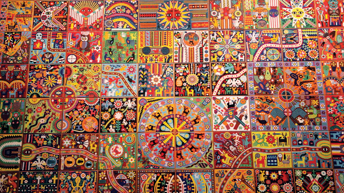 15 mexican massive mural huichol art