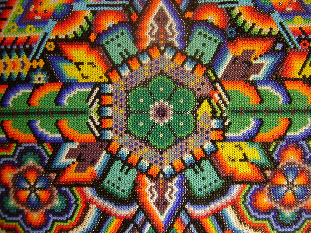18 mexican massive mural huichol art