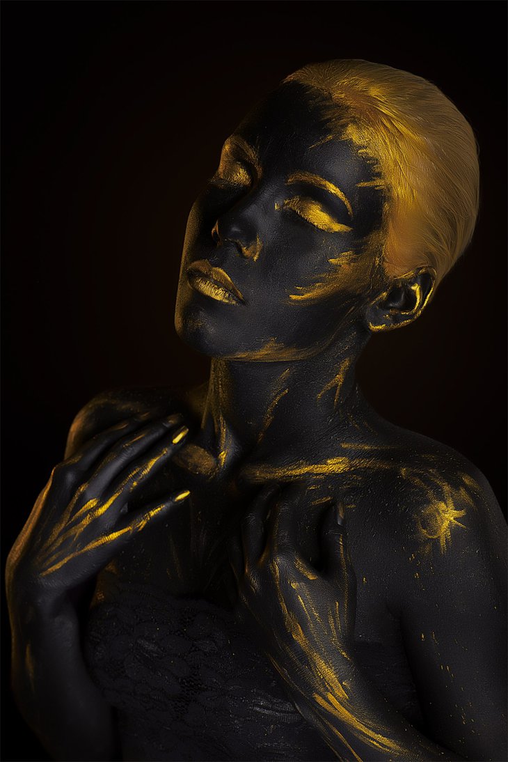 2 gold body painting art photography by afemera
