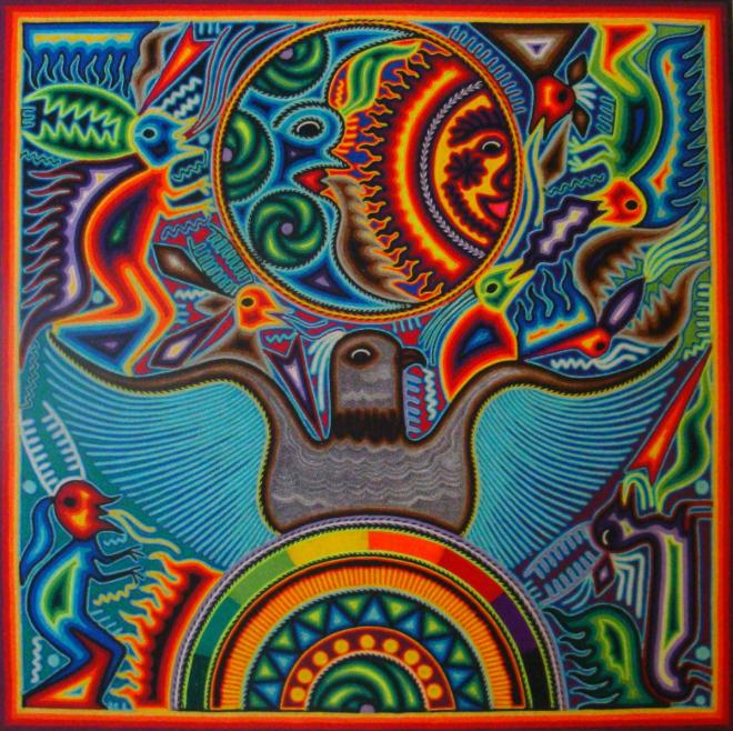 mexican massive mural huichol art