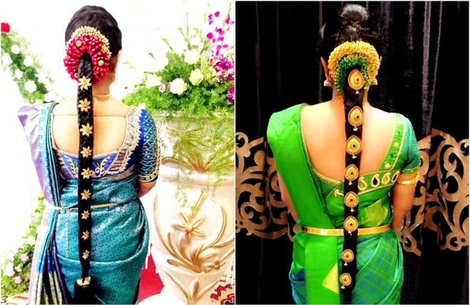 indian bridal hairstyle flowers