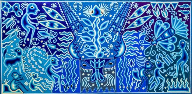 mexican massive mural huichol art