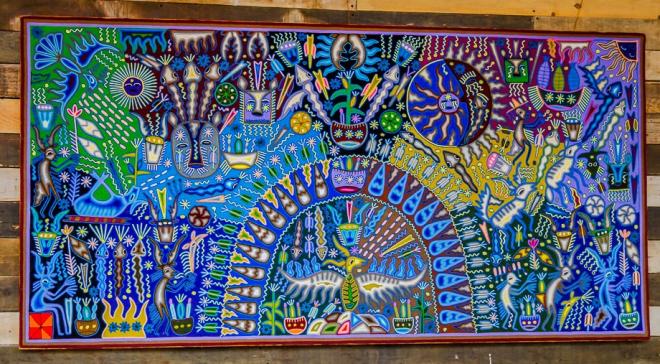 mexican massive mural huichol art