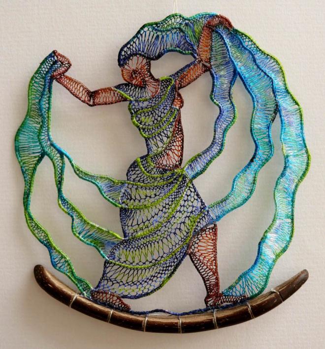 woman lace embroidert art