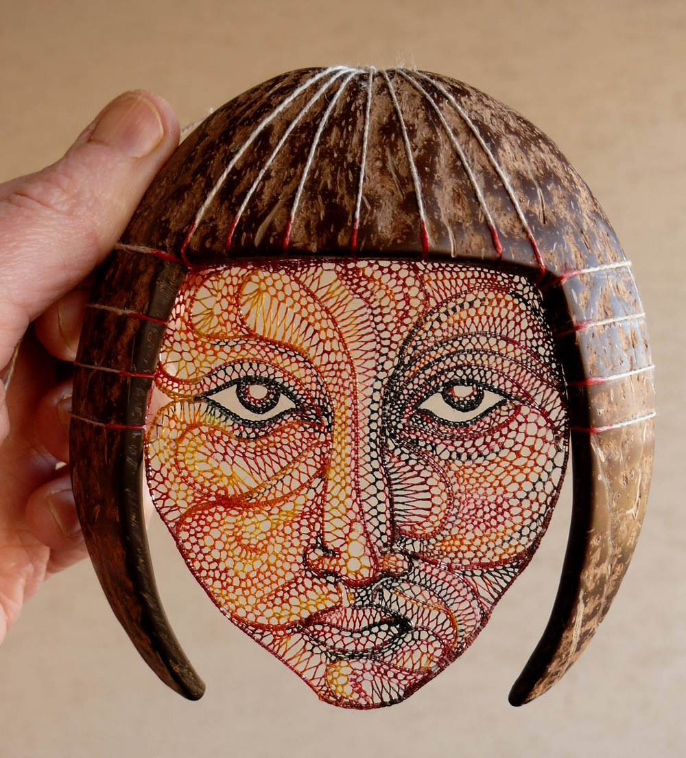 6 woman lace embroidert art by agnes herczeg