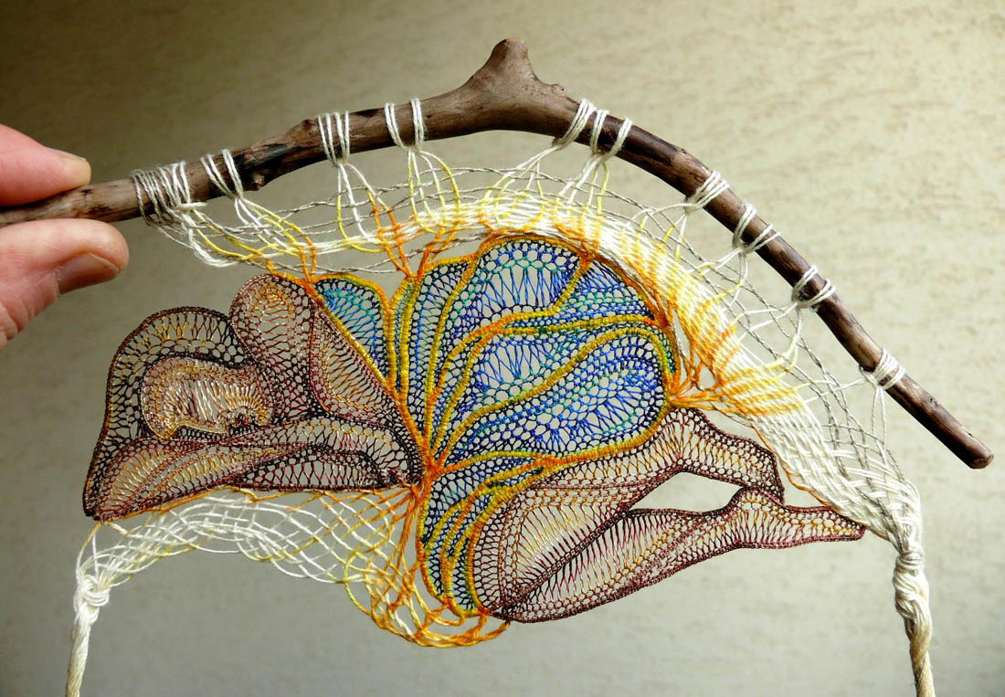 7 woman lace embroidert art by agnes herczeg