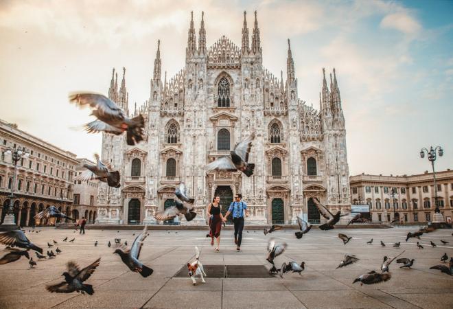 milan cathedral destination wedding photography