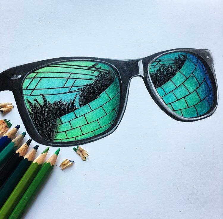 10 sunglasses color pencil drawing by leona chui