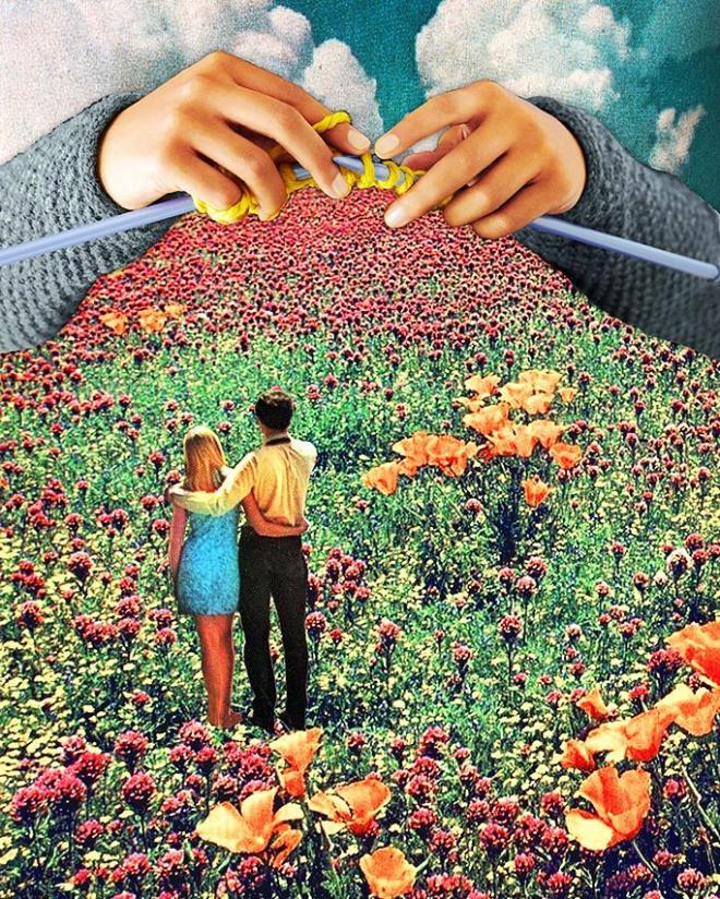 knit surreal photo collage