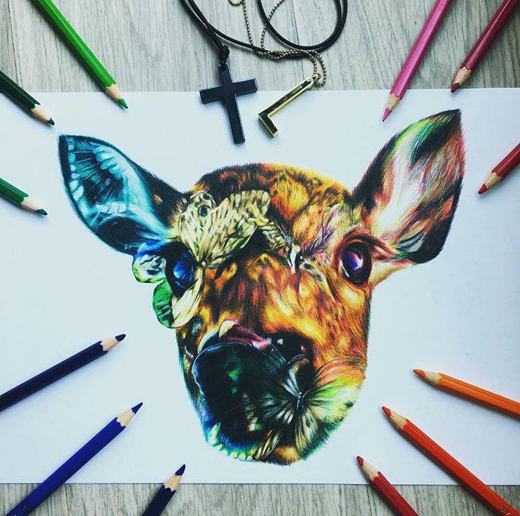 14 surreal color pencil drawing by leona chui
