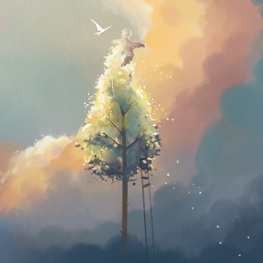 15 reaching sky digital painting by niken anindita