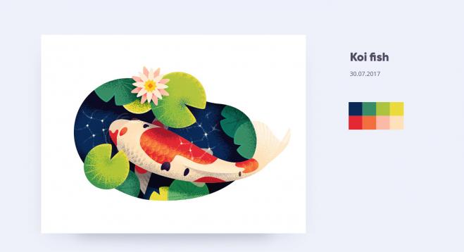 koi fish digital art