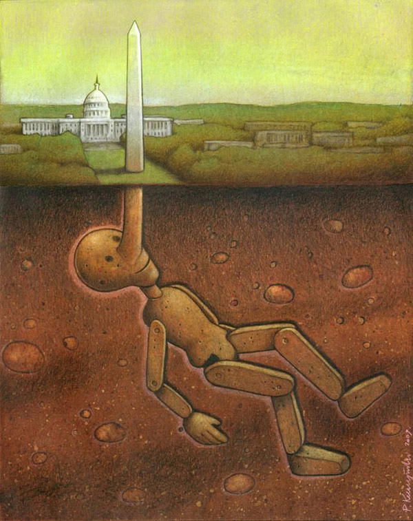2 satirical creative drawing by pawel kuczynski