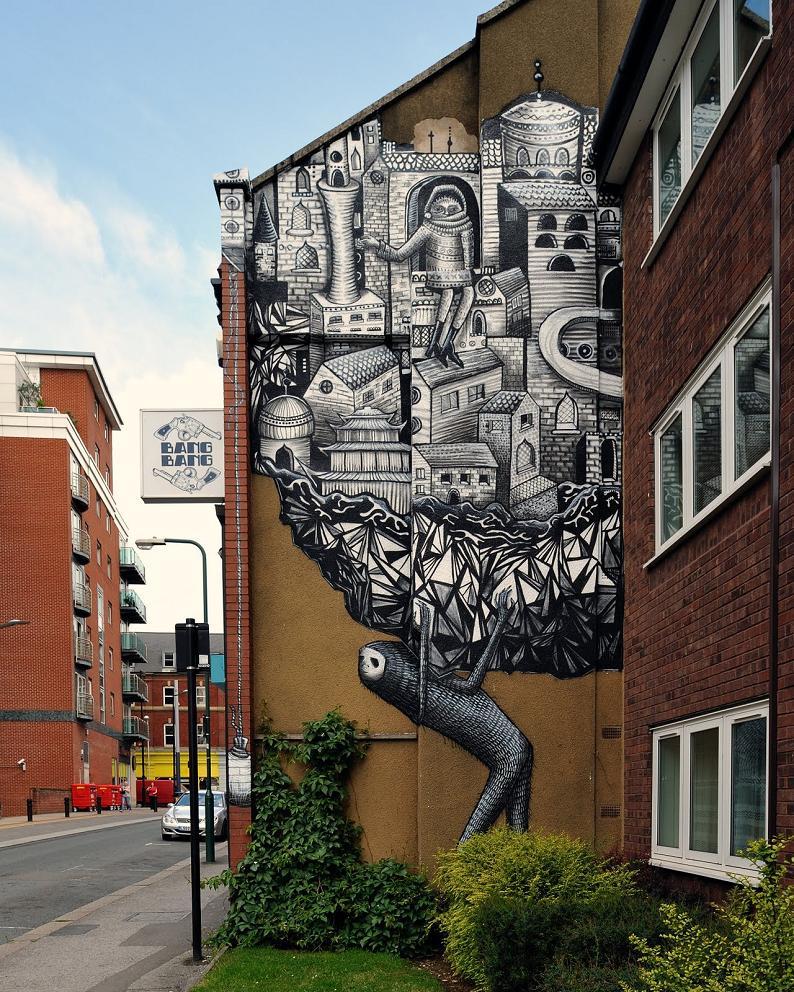 3 surreal mural art by phlegm