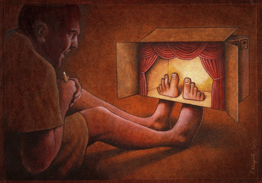 4 satirical creative drawing by pawel kuczynski