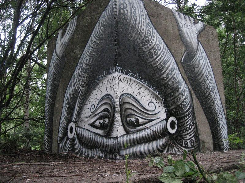 5 upside mural art by phlegm