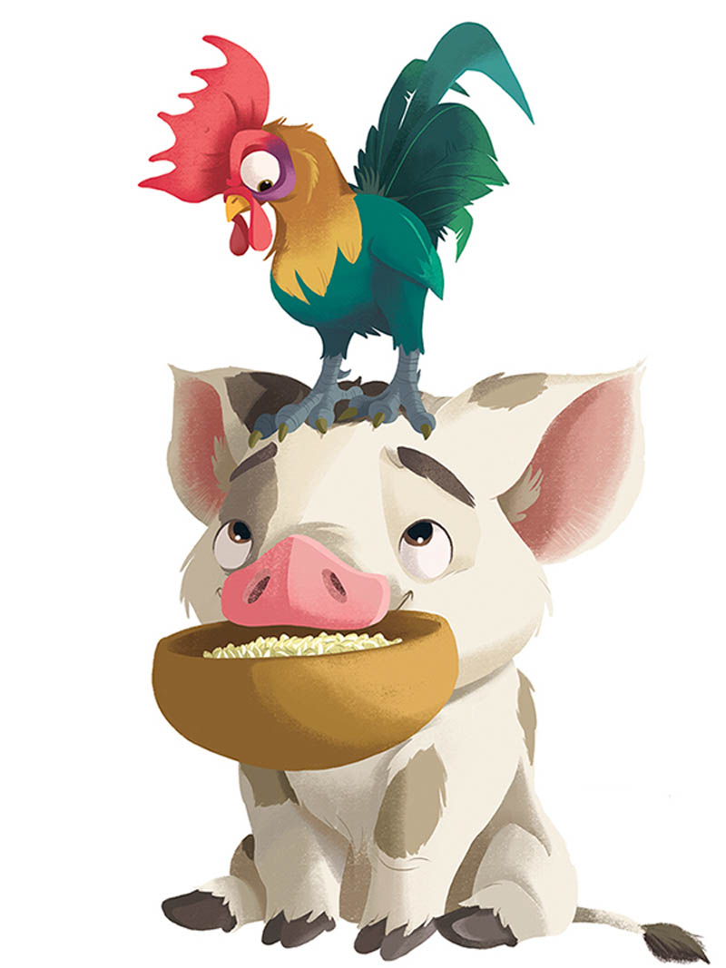 7 pig character illustration by david pavon
