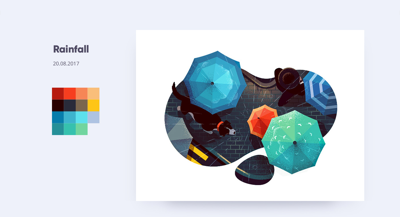 7 umbrella illustration by anano miminoshvili