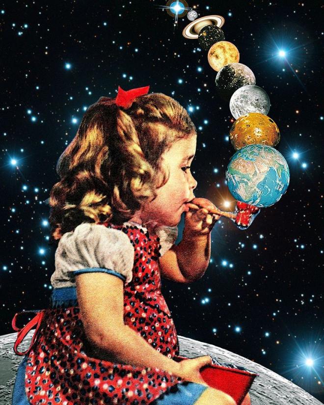 bubbles surreal photo collage