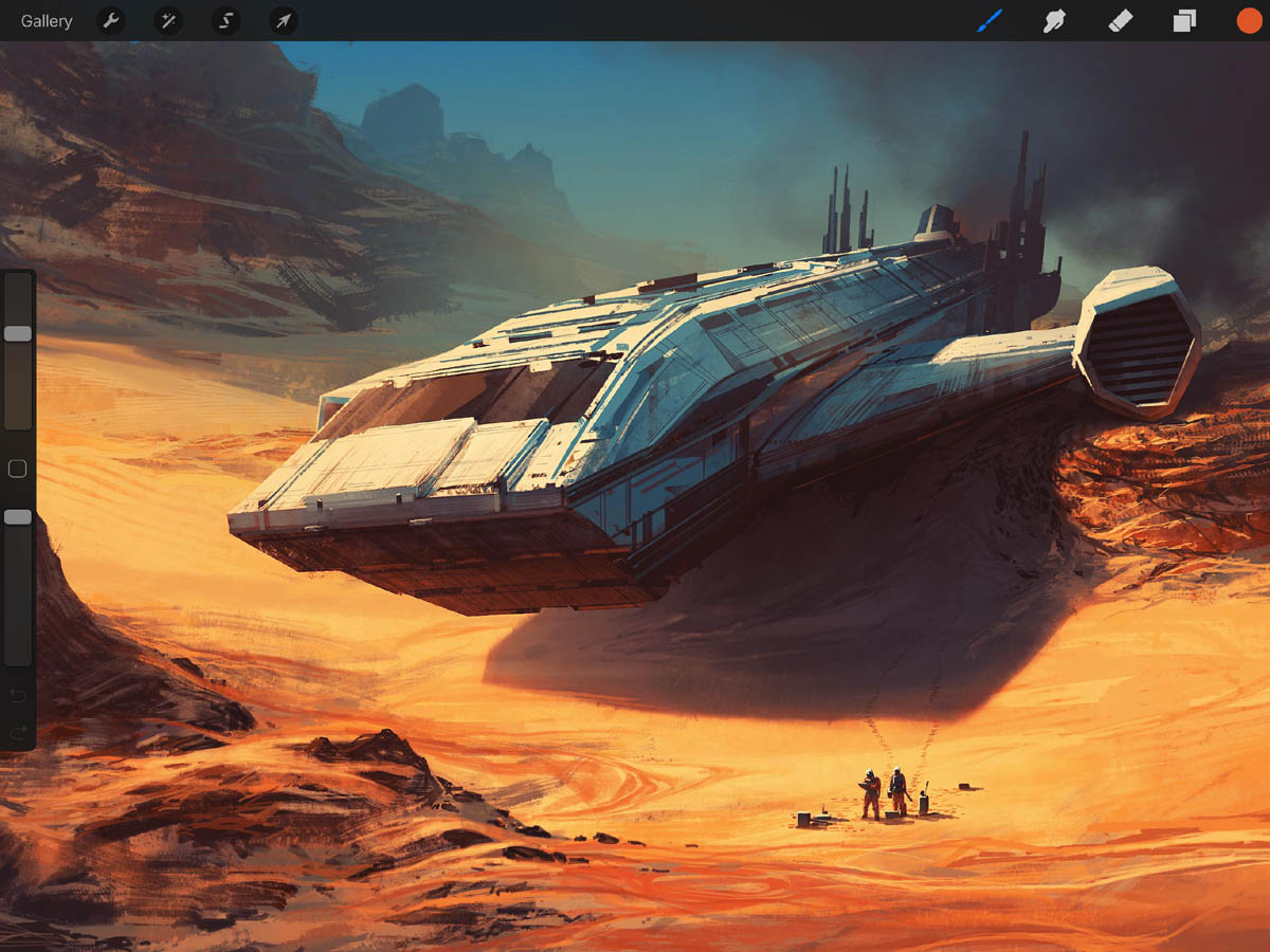spaceship procreate painting app