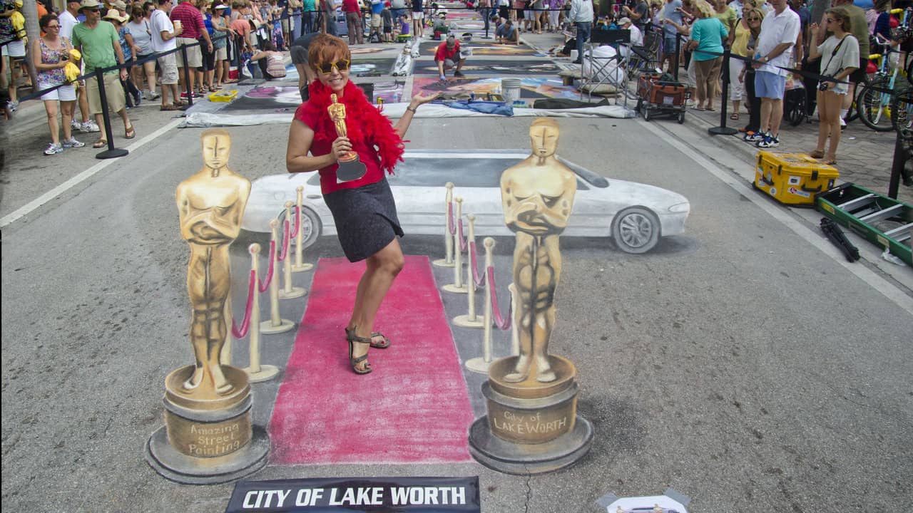 red carpet 3d street painting lakeworth