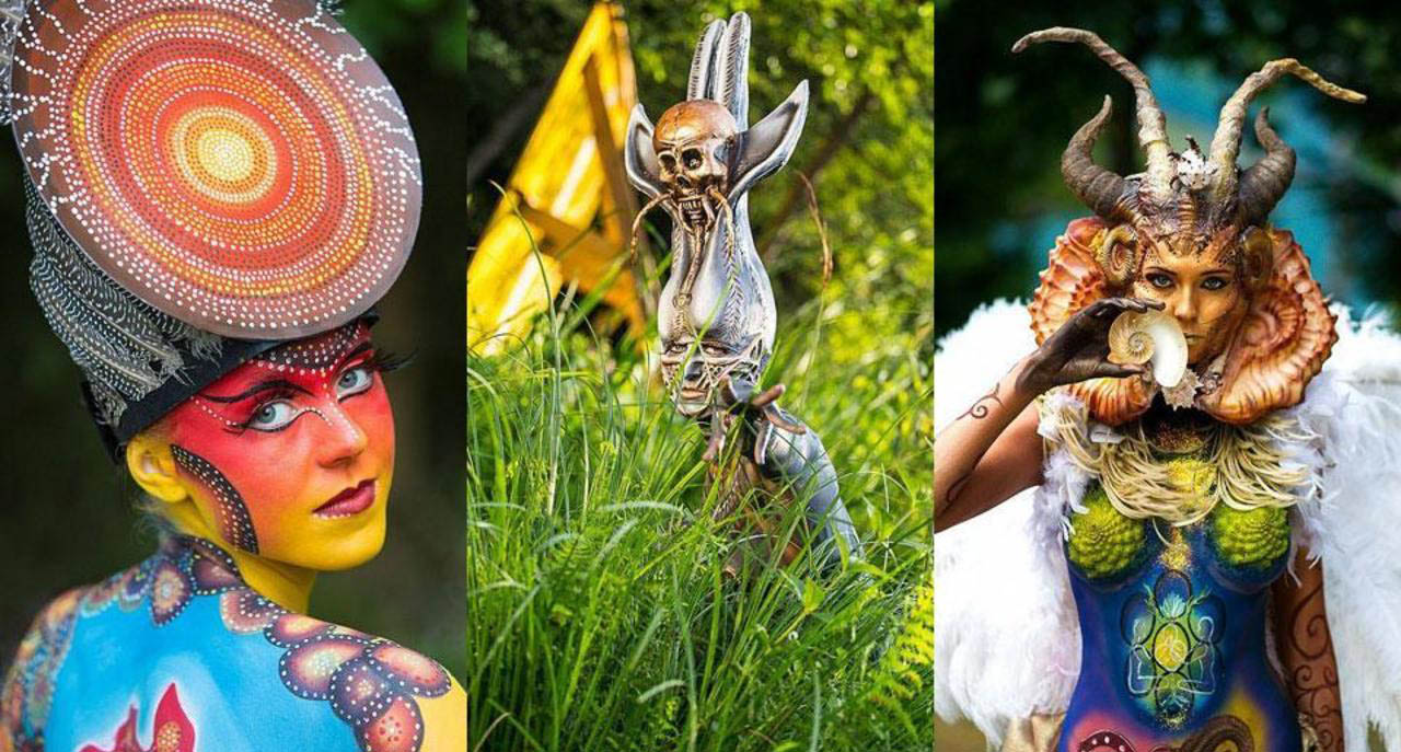 colorful body painting festival wbf