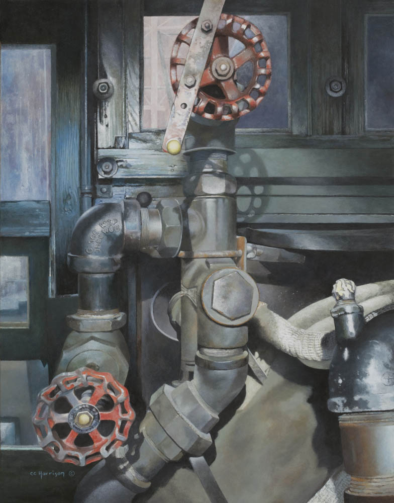 out steam still life painting carol harrison