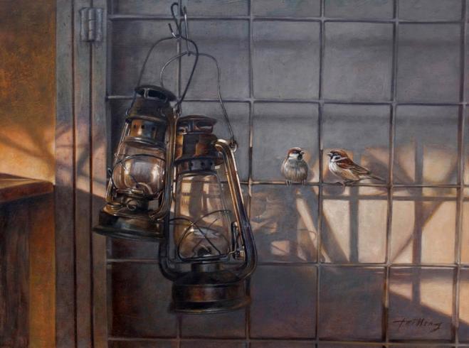 birds still life painting