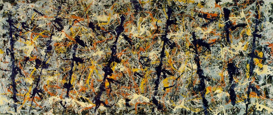 blue poles abstract painting jakcson pollock
