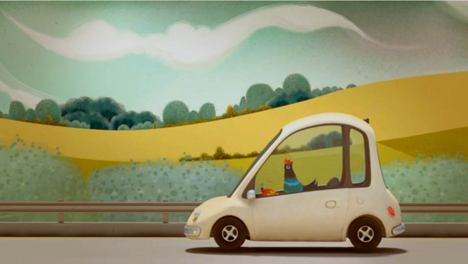 lousy driver chicken animation contest