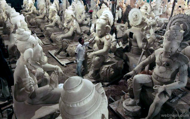 ganesh chathurthi idol making