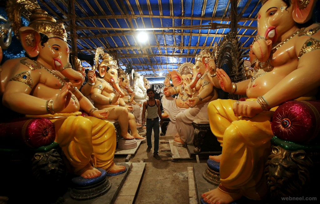 ganesh chathurthi idol making