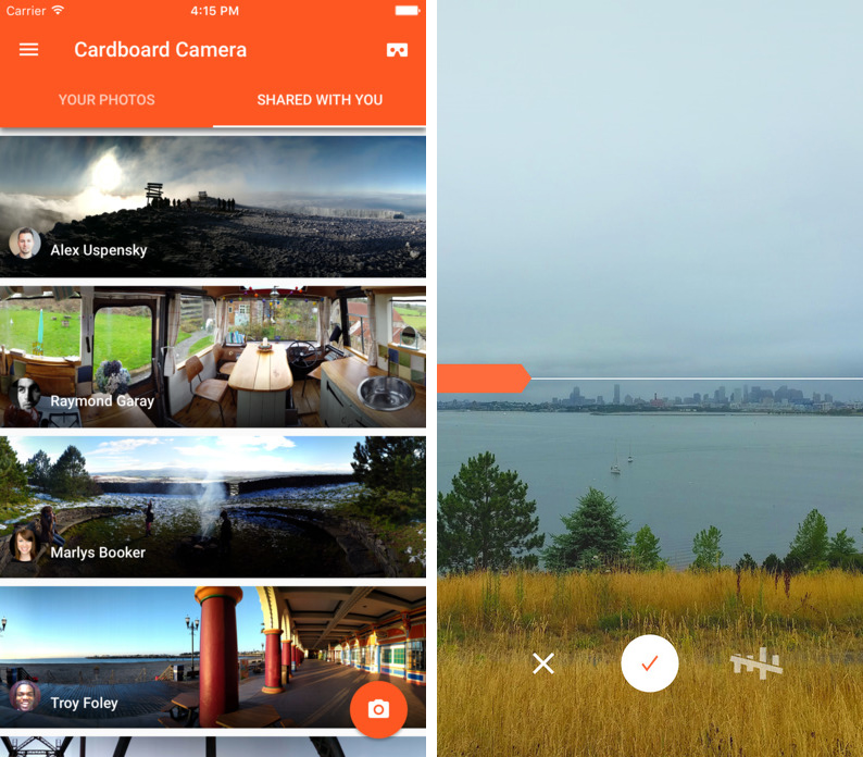carboard camera app vr