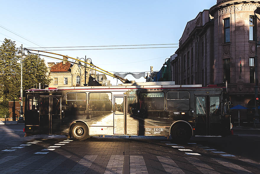trolley bus street art liudas parulskis