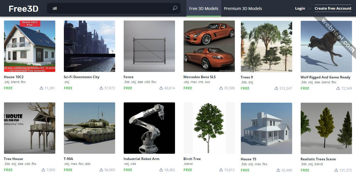 free 3d models website