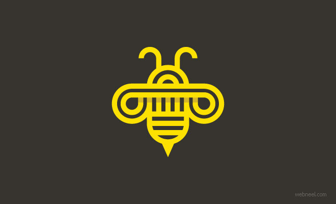 honey bee logo design idea