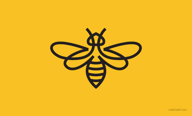 honey bee logo design idea